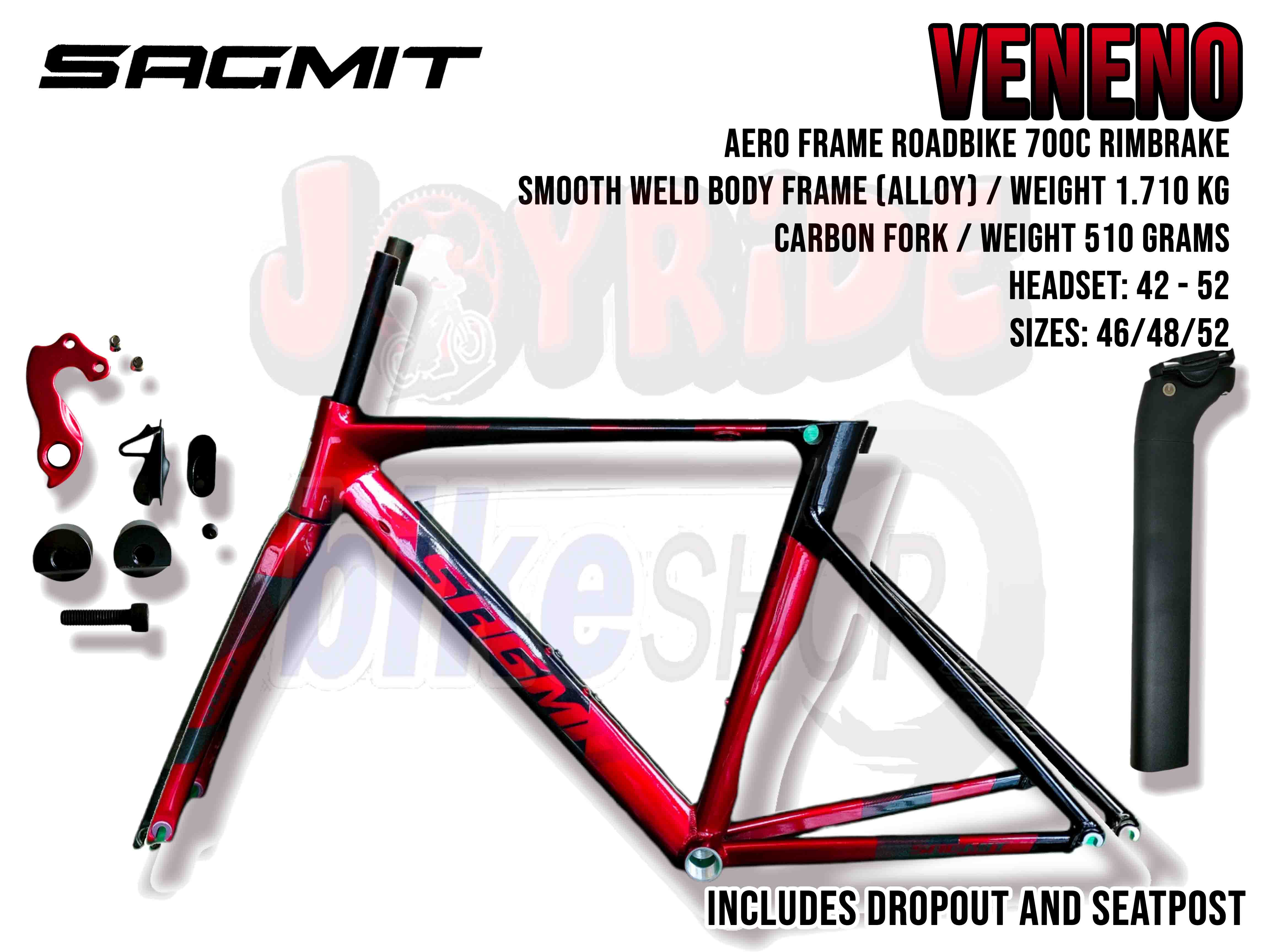 SAGMIT VENENO FRAME ROADBIKE RIMBRAKE AERO FRAME CARBON