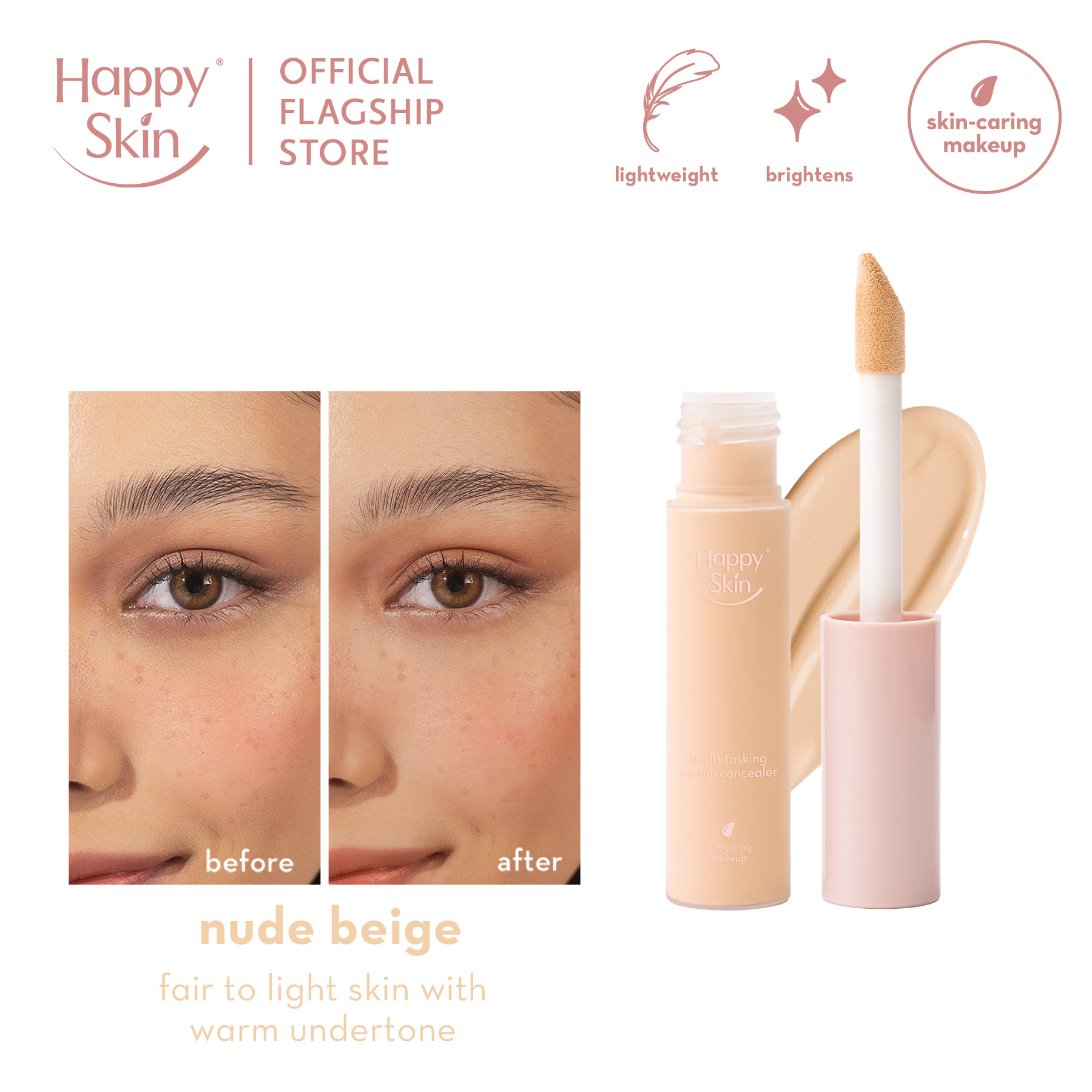 Discount on Happy Skin  shoes - SKU: Second Skin Multi-Tasking Serum Concealer In Nude Beige