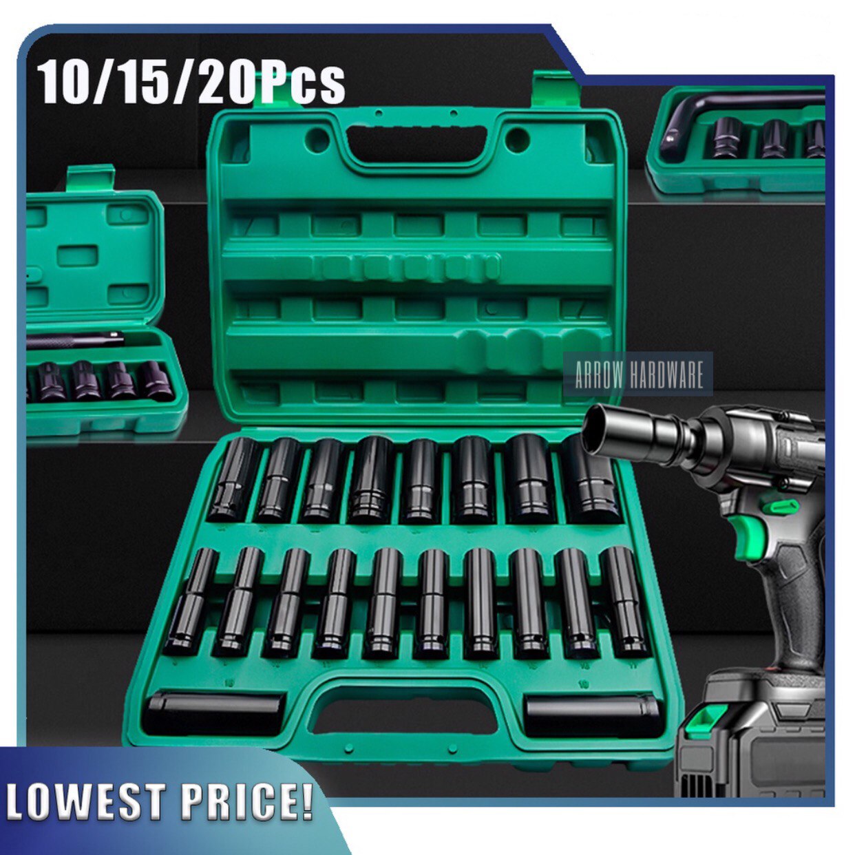 20-Piece Impact Wrench Socket Set