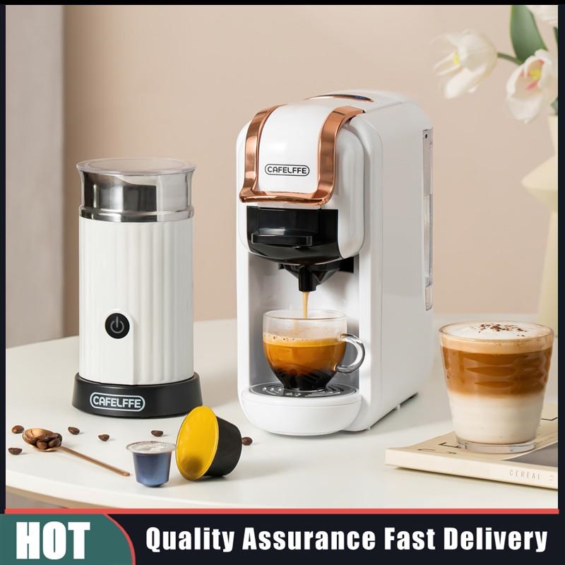 CAFELFFE-cafetera de cápsulas múltiples, máquina de café caliente/fría  Dolce Gusto, leche Nespresso, cápsula ESE Pod, café molido, cafetería,  19Bar, 5 en 1