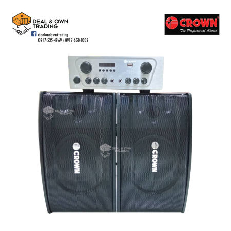Crown Karaoke Amplifier with Baffle Speaker, 2000W PMPO