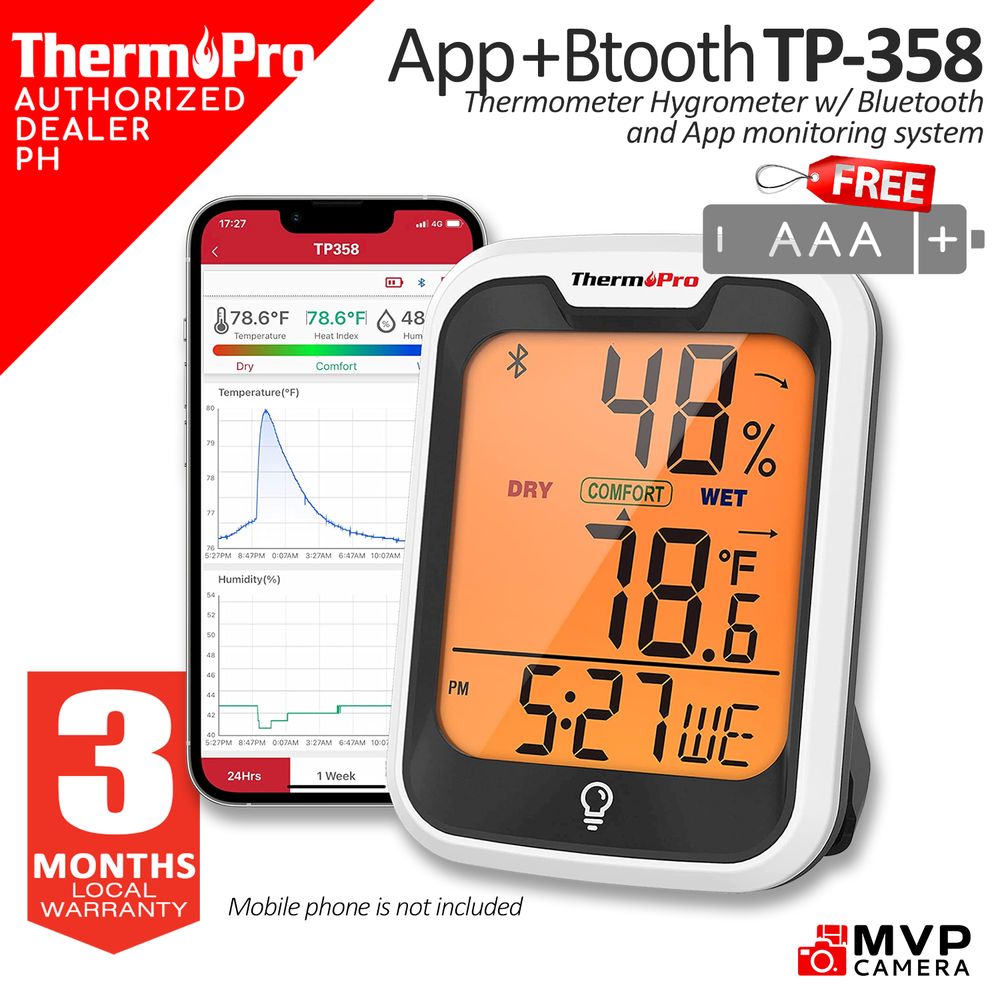 ThermoPro TP63 Wireless Thermometer Indoor Outdoor Digital Thermometer  Temperature Humidity Monitor Meter 200ft/60m Range with Waterproof Outside  Thermometer 