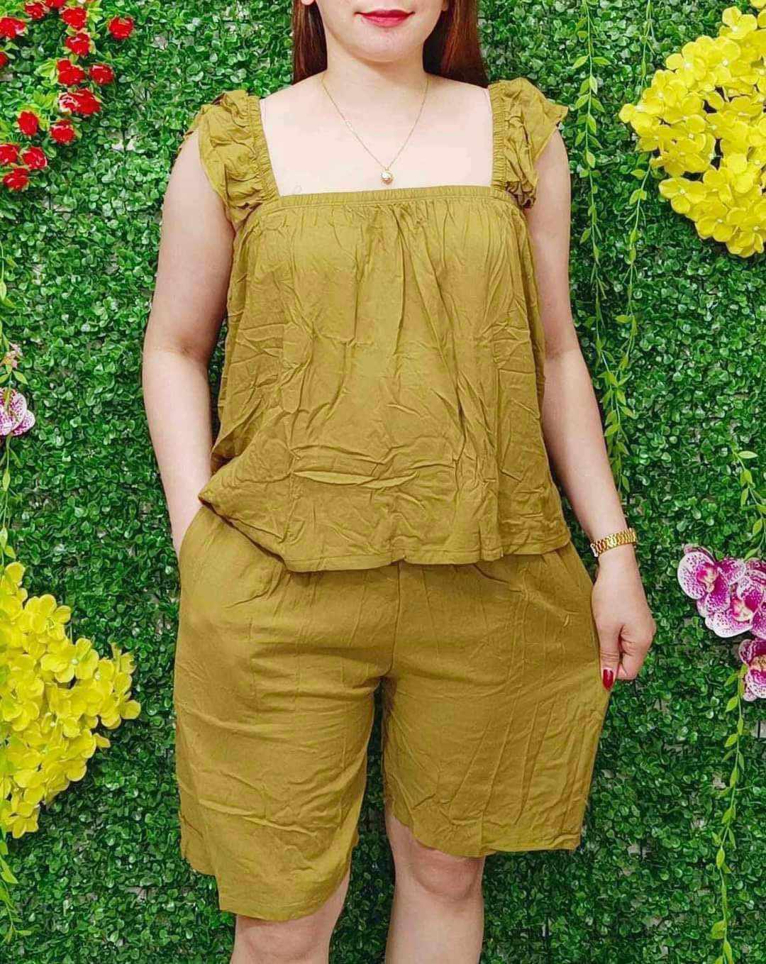 CHALLIS PLAIN TERNO RAFFLES SHORT UP TO 3XL