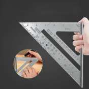 Local SELLER!!!7'' Aluminum Alloy Triangle Ruler， Angle Protractor Speed Metric Square Measuring Ruler For Building Framing Woodwork Tools