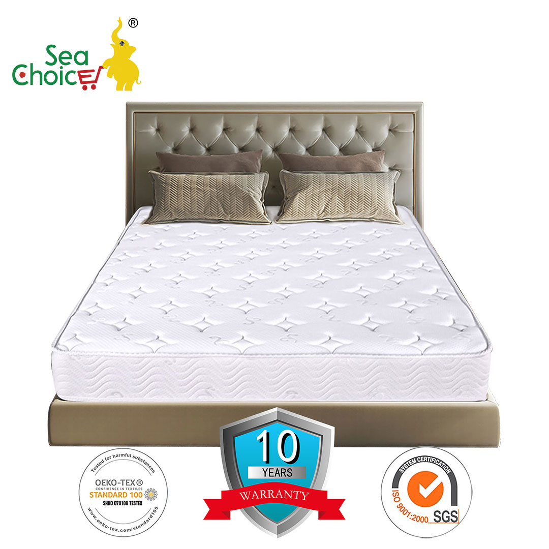 Sea Choice Spring Mattress with Memory Foam Medium Hardness 3D Breathable Knitting Fabric Support System 7 Inches Deep 10-year quality promise / Kutson memory foam katamtamang tigas 3D breathable na niniting na tela 7 pulgada ang lalim