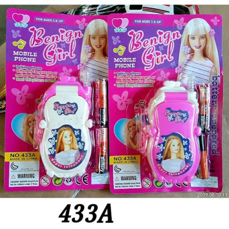 2023 New Hp Mobile Fold Barbie Princess Girl Toy Kids Phone Girls