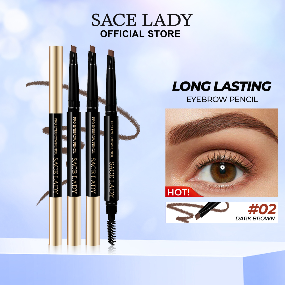 Discount on SACE LADY  shoes - SKU: SACE LADY Waterproof Eyebrow Pencil Long-wear Sweat-proof Brown Black Eye Brow Pen Natural Eye Makeu