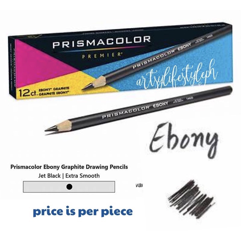 Prismacolor Ebony Graphite Pencils, Black Drawing Pencil Set | 12 Count  Pencils