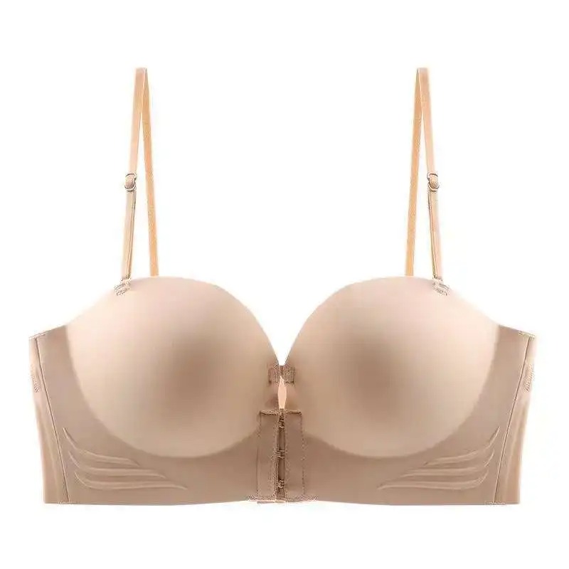 Motovita Women's Small Chest Underwear Push-up Front Buckle Bras Sexy Breathable Gathered Breast Removable Straps Tops - Image 2