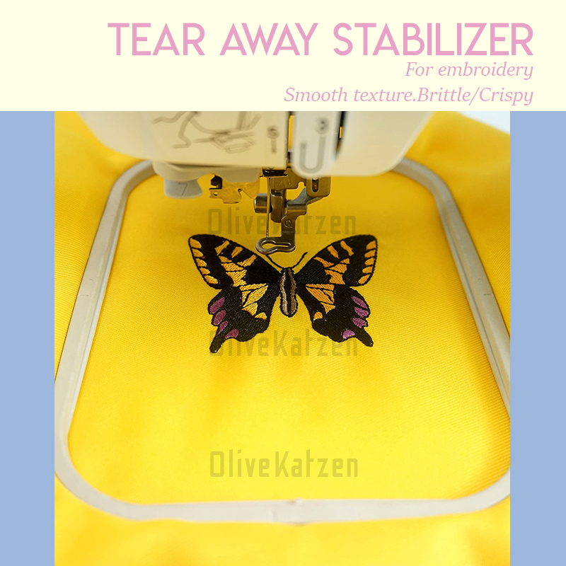 Embroidery Stabilizer Tear Away Crispy/Brittle Texture Easy Tear Embroidery  Backing OliveKatzen