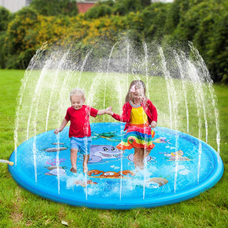 1-1.7M Inflatable Spray Splash Water Mat Kid Outdoor Pool Beach Lawn Play Pad 