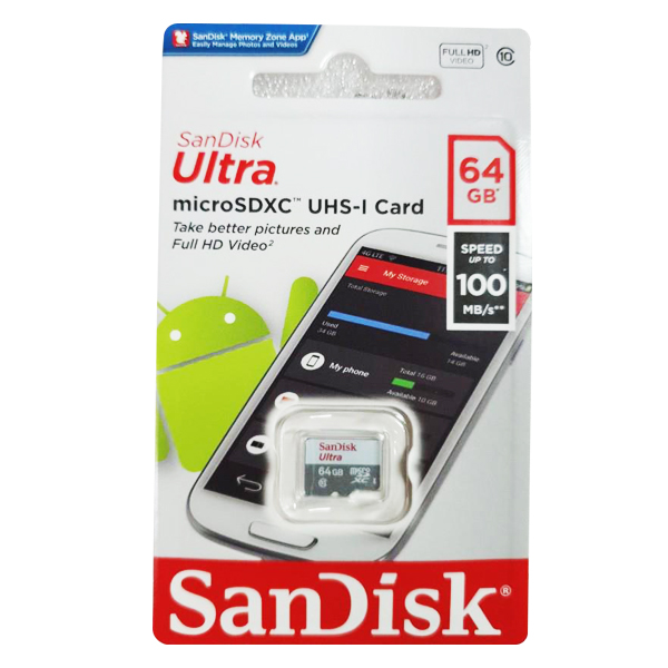 Winst Informeer Kalksteen SanDisk Ultra Micro SD Card 64GB UHS-I SDHC Class 10 with 100MB/s Read – JG  Superstore