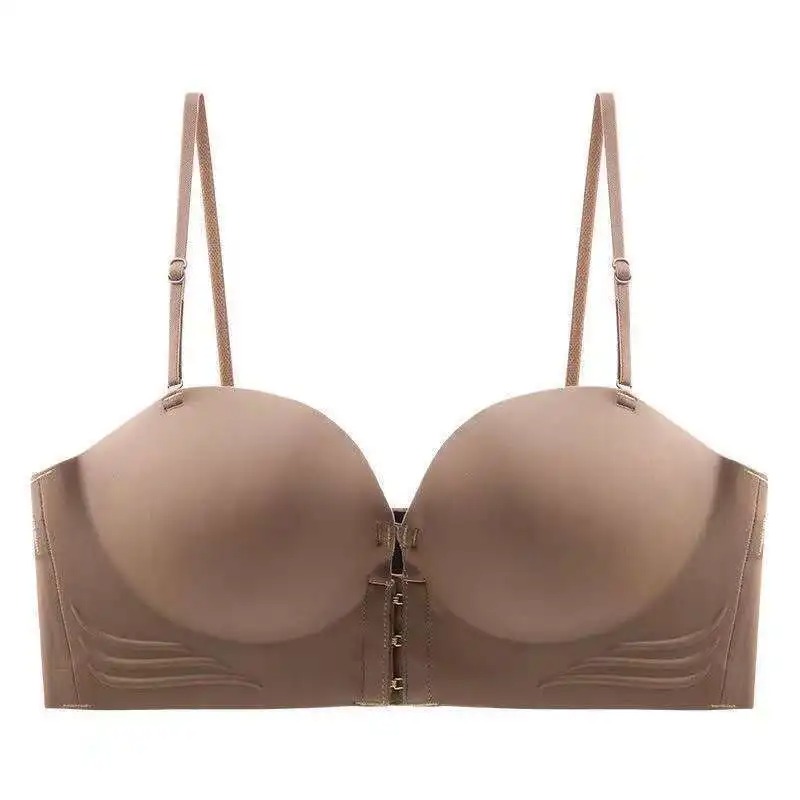 Motovita Women's Small Chest Underwear Push-up Front Buckle Bras Sexy Breathable Gathered Breast Removable Straps Tops - Image 4