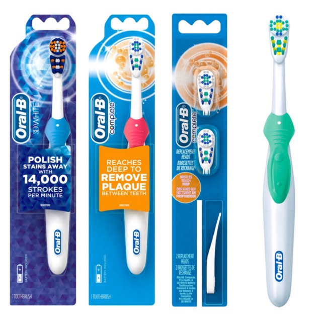 oral b 3d white battery powered toothbrush