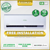 EVEREST 1.5HP Inverter Split Air Conditioner with Remote & Warranty