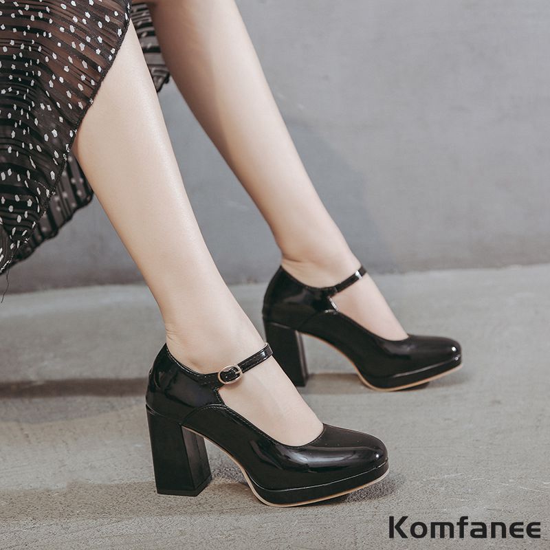 Bolitin - Plain Platform Chunky Heel Mary Jane Shoes | YesStyle-thanhphatduhoc.com.vn