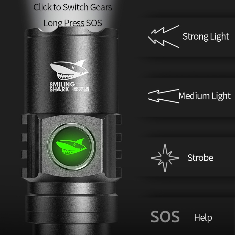 Smiling Shark Original Flashlight Led M80 10000LM Powerful Strong