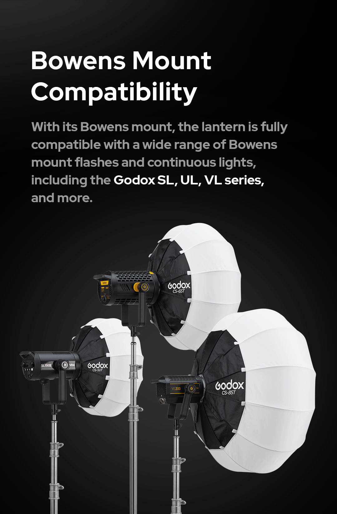 Godox CS-50T/CS-65T/CS-85T Collapsible Lantern Softbox for Bowens Moun ...