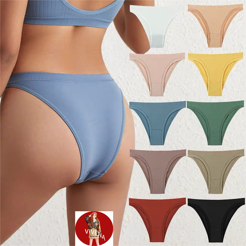 FINETOO 6Color M-XXL Low Rise Underwear Breathable Lace Cotton Under Pants  Women Stripe Pants