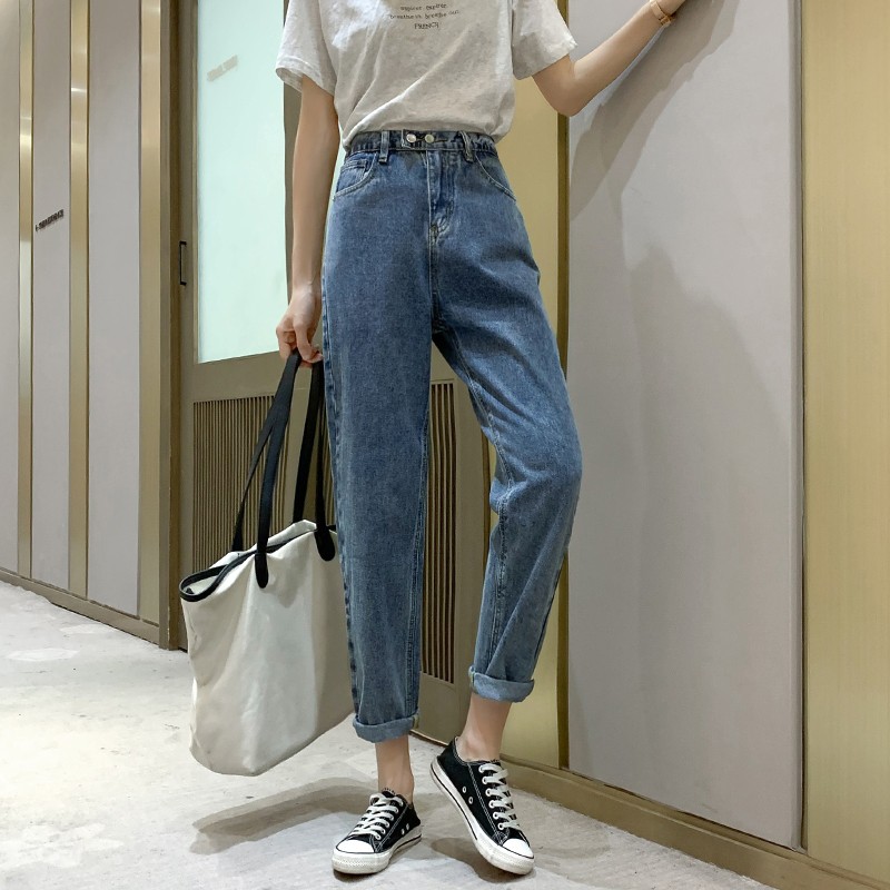 2021fashion Momo jeans new high-waist boyfriend jeans, | Lazada PH