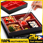 Divided To-Go Lunch Box with Sauce Container, Bento Box
