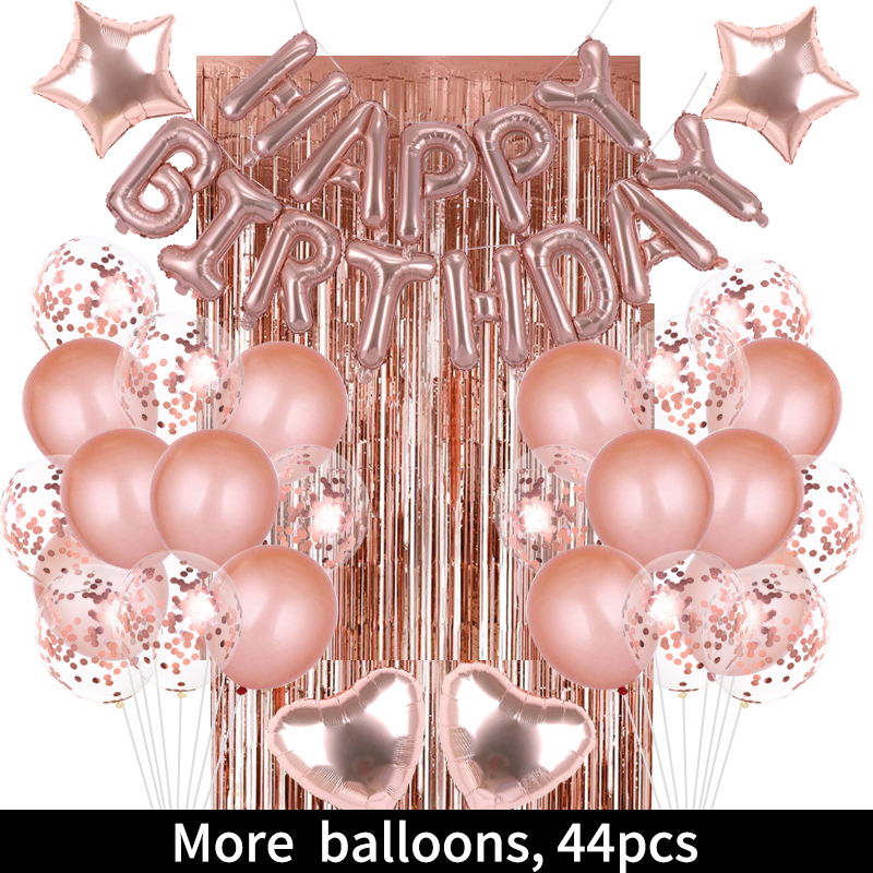 44pcs trang trí sinh nhật thiết lập thêm bóng bay biểu ngữ cho sinh nhật nền Latex bóng trang trí trang trí tiệc