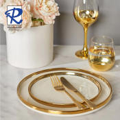 Royal Dine Gold Rim 10" Dinner Plate Set, 2 pcs
