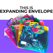 Joy Expandable Plastic Envelope Long, with Push Lock, with Handle Joy Expanding Envelope Expandable Plastic Envelop