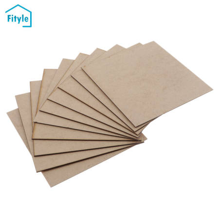 Fityle 10pcs Blank Mdf Wooden Board For Plaque Sign Engraving Wood Pieces