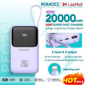 Romoss 20000mAh Powerbank with Fast Charging and Built-in Cable