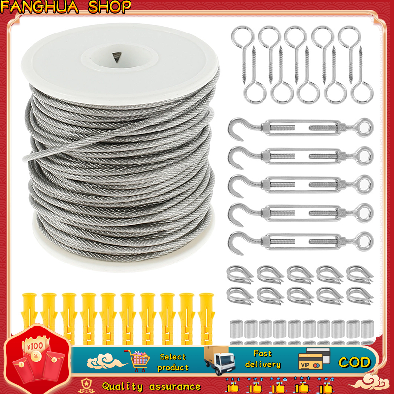 15/20/30M Stainless Steel Wire Rope Cable Railing Fence Roll Kits