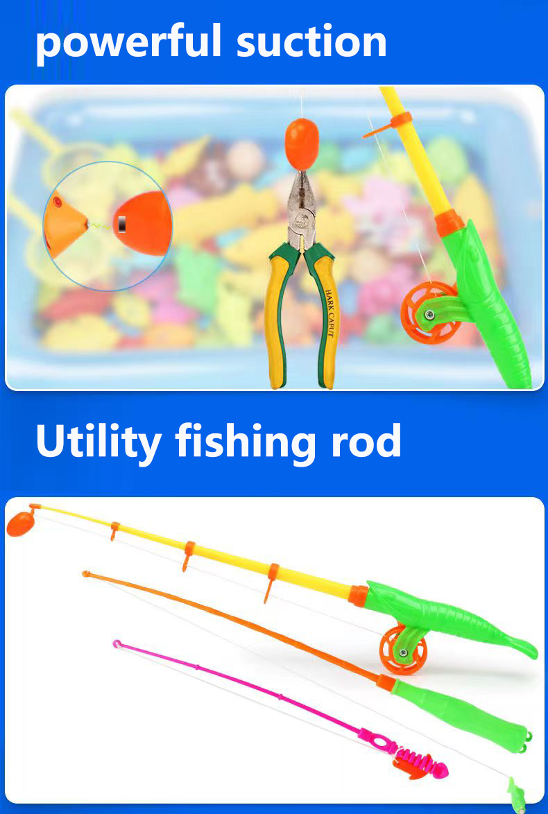 40pcs water toys for kids fishing toys catching fish best toys fishing rod  set Magnetic Fishing Game Children Fishing Toys Magnetic Fishing Game Rod  Fish Hook Kid's Inflatable Pool