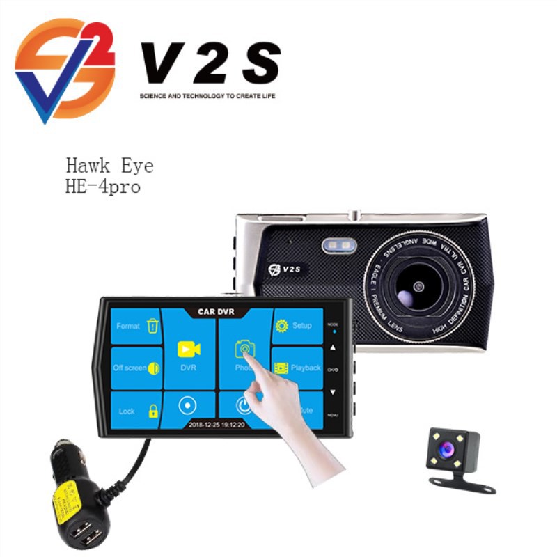 Full screen touch vehicle best sale blackbox dvr