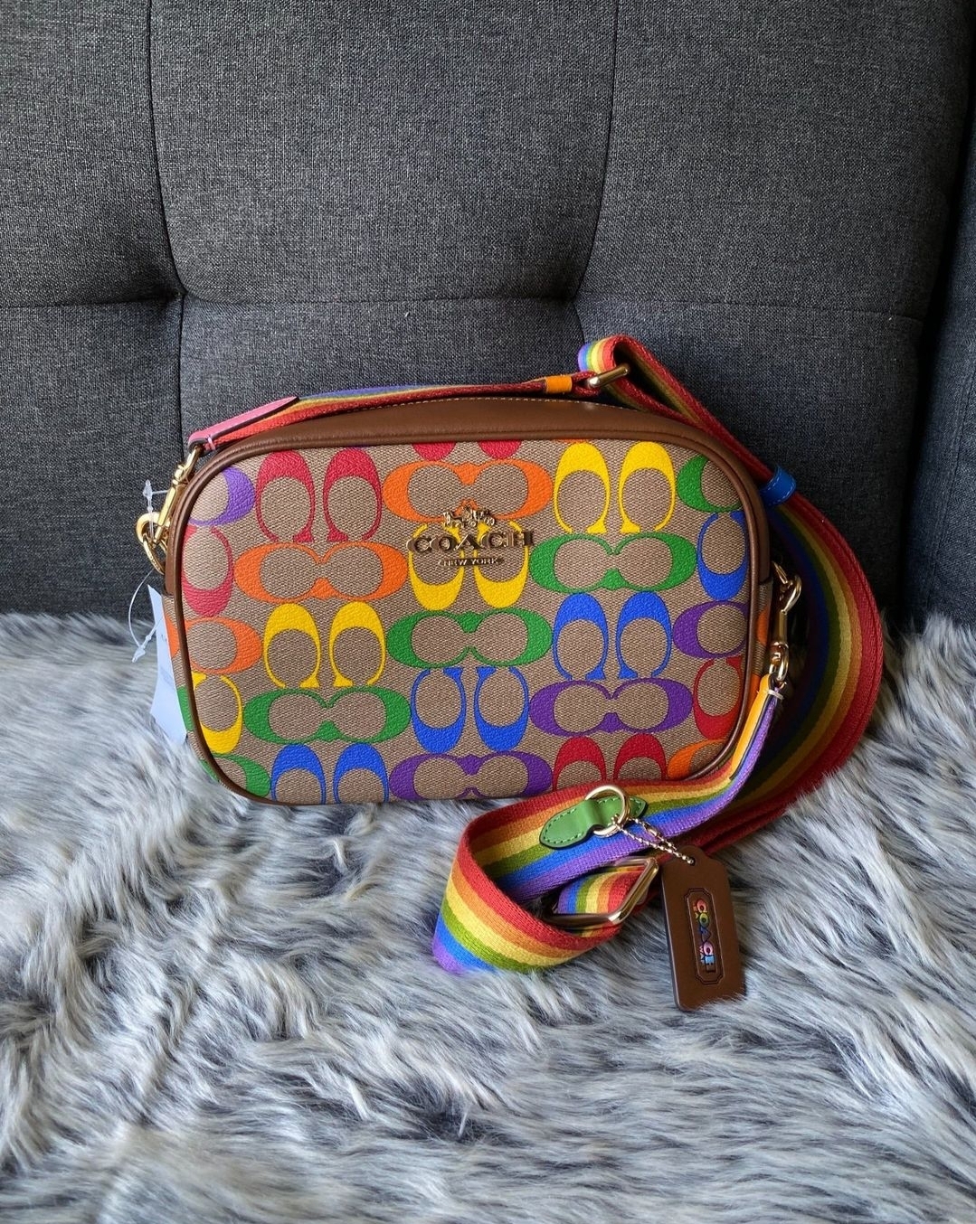 Coach rainbow signature online bag