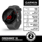 Garmin Forerunner 55 GPS Smartwatch, Monterra Gray