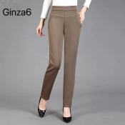 Ginza6 Plus Size High Waist Slacks Pants