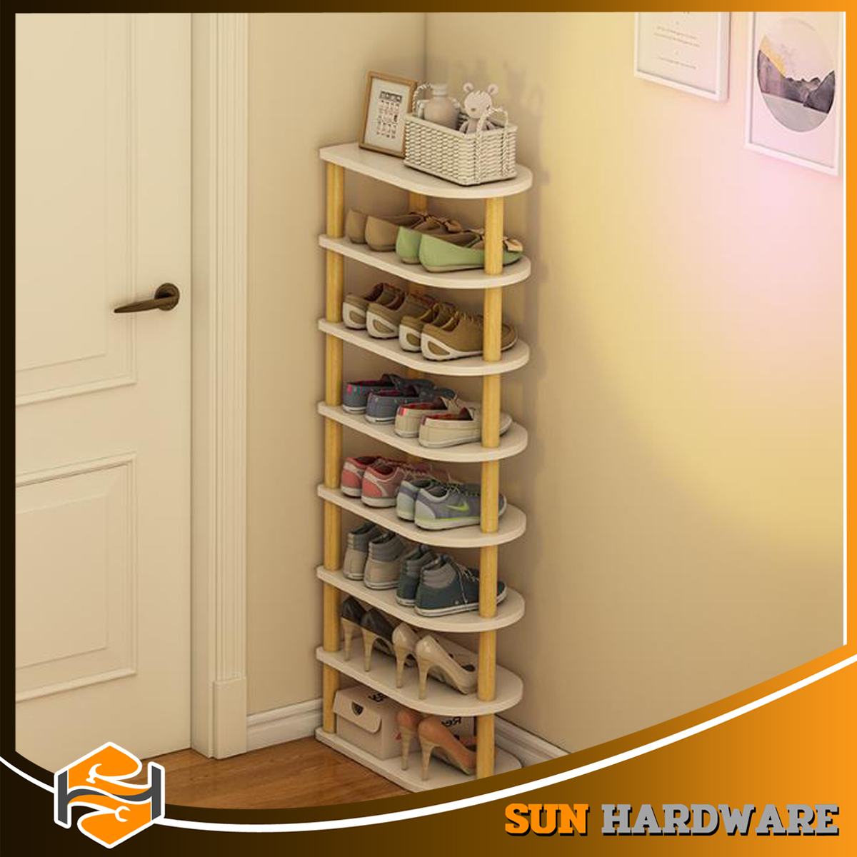 SUN HARDWARE. Multi layer corner shoe rack cabinet household door small shoe storage provincial space dormitory storage Lazada PH