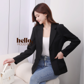Hello Moderne Women's Plain Black Formal Blazer (S-3XL)