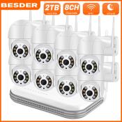 BESDER 3MP PTZ WiFi Camera Kit with Night Vision