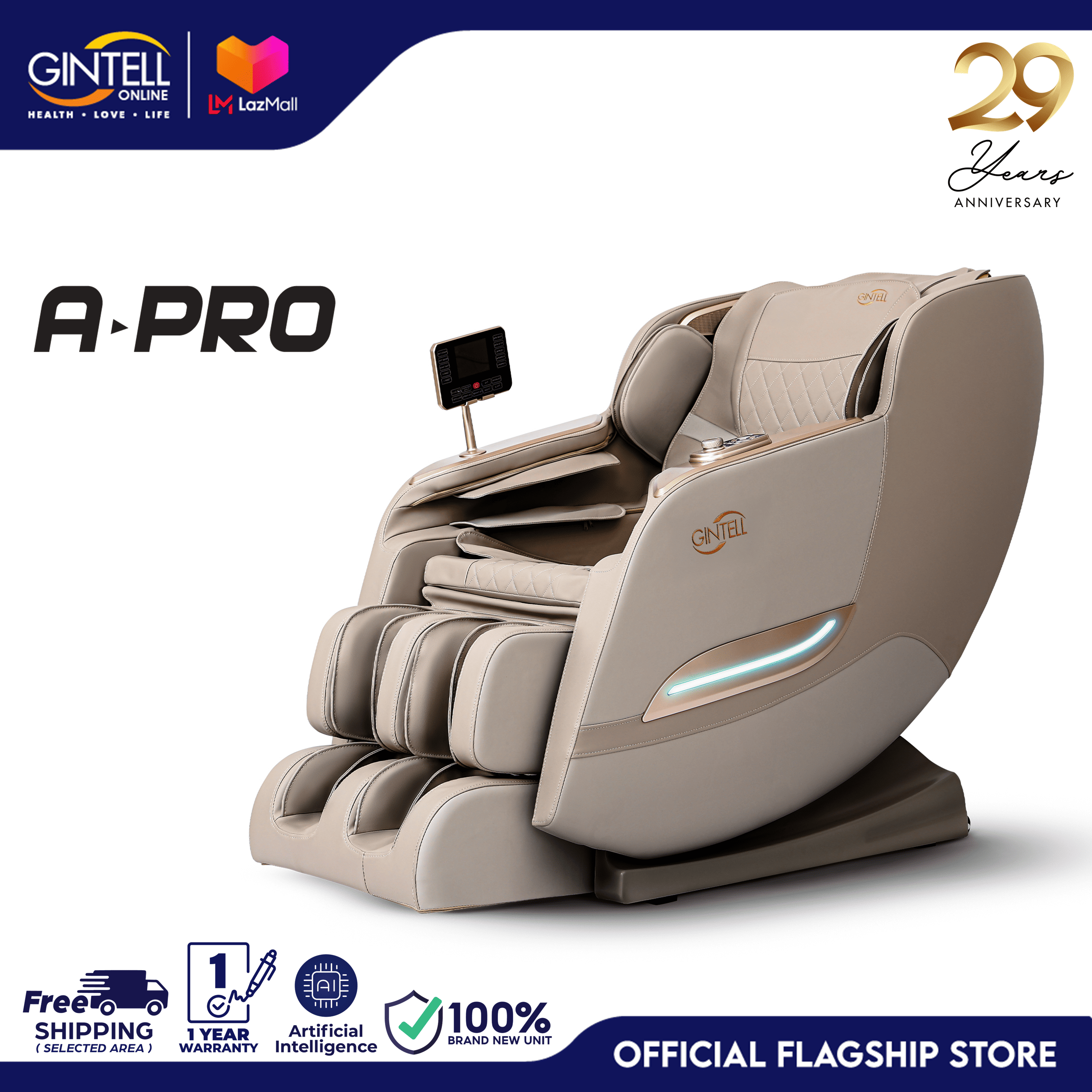 GINTELL G-Beetle Plus Foot Massager with Tens Pad [1 YEAR WARRANTY