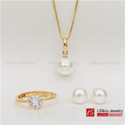 LS&co 24K Bangkok Gold Pearl Jewelry Set for Women