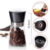 SS-Glass Salt Pepper Mill Grinder by Spice Container Holder