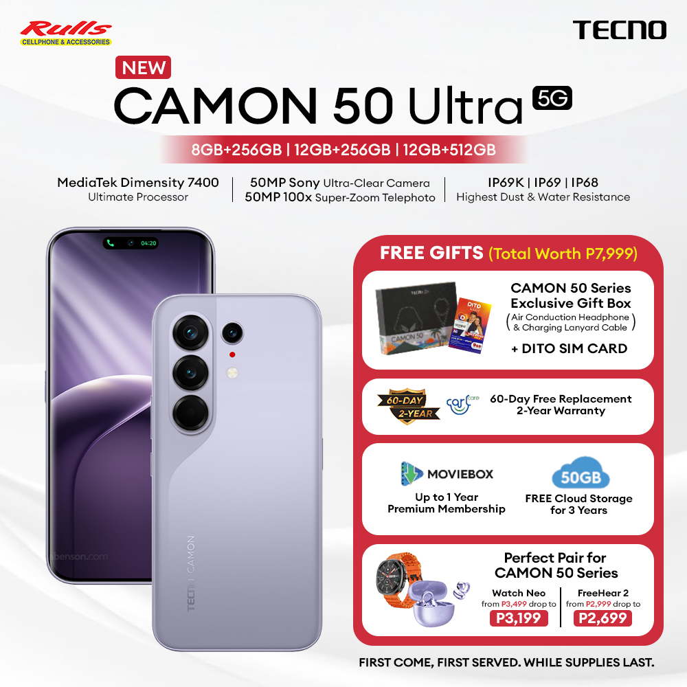 TECNO CAMON 50 Ultra 5G (12+512/12+256/8+256) Smartphone / Dimensity 7400 Ultimate / 50MP OIS Main Camera / 6.78'' 144Hz 1.5K Curved AMOLED / 6500mAh Battery / 45W Super Charge