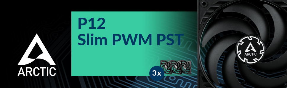  ARCTIC P12 Slim PWM PST (3 Pack) - 120 mm Case Fan with PWM  Sharing Technology (PST), Pressure-optimised, Quiet Motor, Computer, Extra  Slim, 300-2100 RPM - Black : Automotive