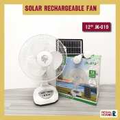 Solar Electric Fan with LED Light Bulb, Dual Power (Brand: )