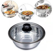 AKAPE Stainless Steel Round Buffet Food Warmer Chafing Dish