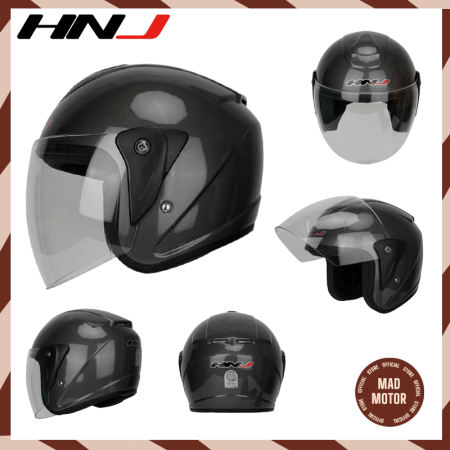 Hnj Half Face Motorcycle Helmet Transparent Single Visor Mototribe Hnj Helmet A4-002 Plain