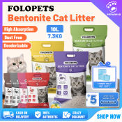 FOLOPETS Bentonite Cat Litter Sand with Odor Control, Lavender-Lemon