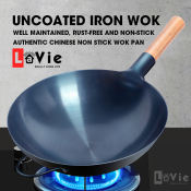 LaVie Chinese Nonstick Wok Pan in Carbon Steel