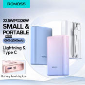 Romoss 10000mAh/20000mAh Fast Charging Power Bank with LED Display